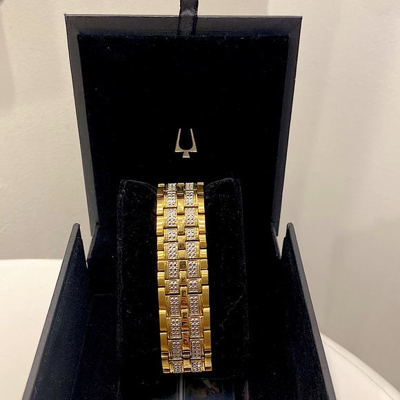 Men’s OCTAVA CRYSTAL BULOVA stainless steel gold watch 43mm - Picture 3 of 11